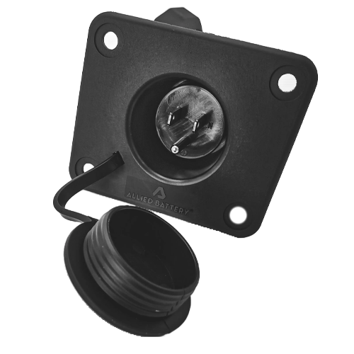 EZGO 48V Onboard 110v Charging Receptacle with Extension Cord Plug Allied Lithium Golf Cart and Boat Batteries