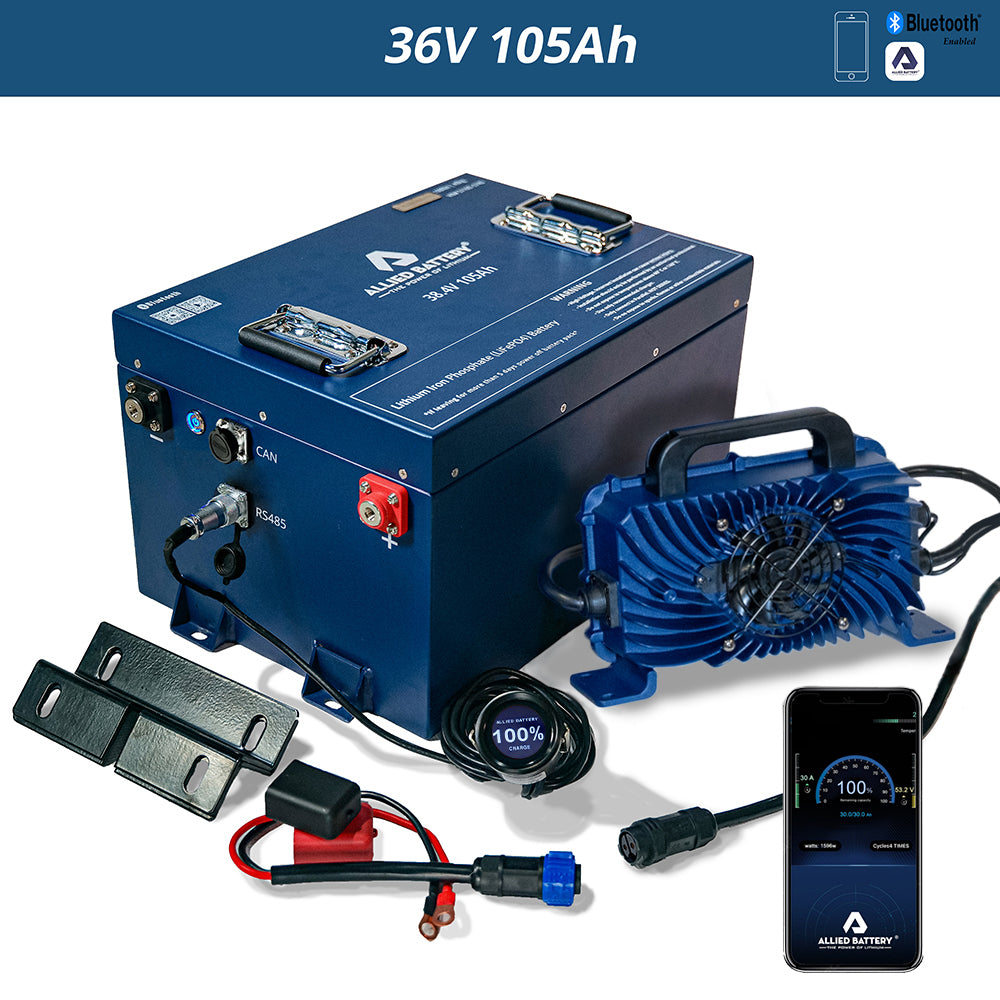 Allied Commercial 36V Lithium LiFePO4 Battery for Golf Carts - 36V 105AH