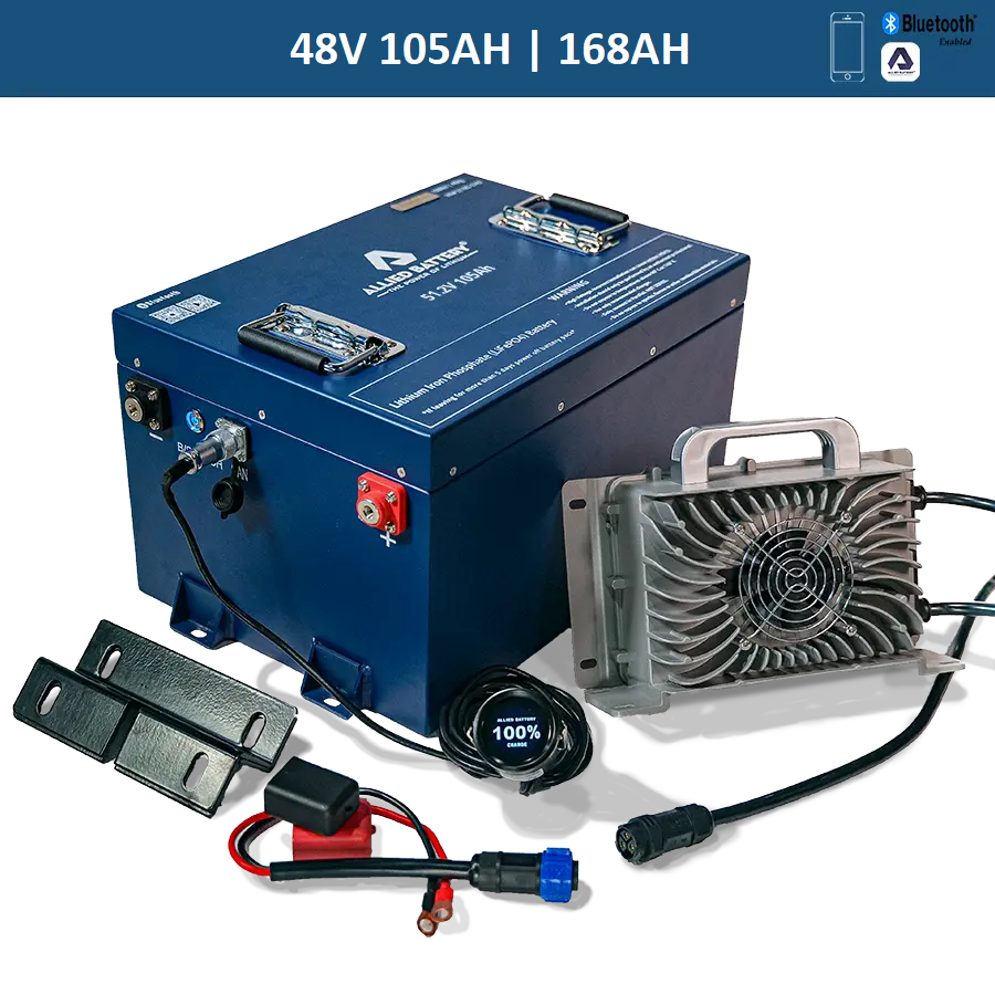 Allied Commercial 48V Lithium LiFePO4 Battery Package 105AH & 168AH - Golf and UTV
