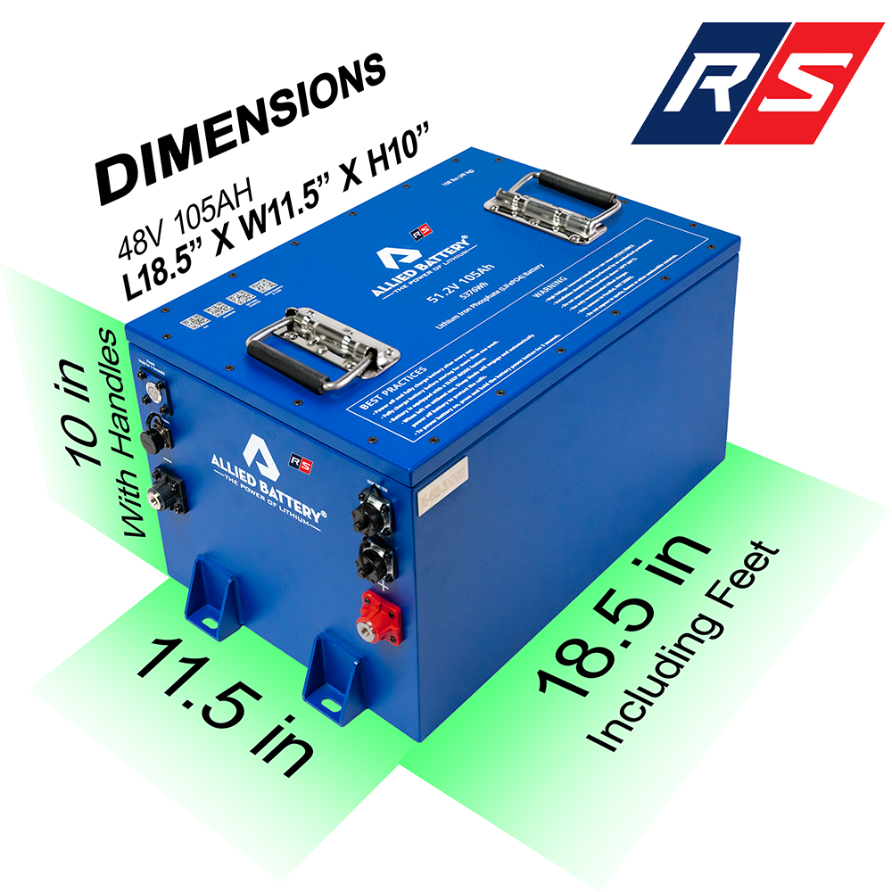 Allied RS Commercial 48V Lithium LiFePO4 Battery Package 105AH - Golf and UTV