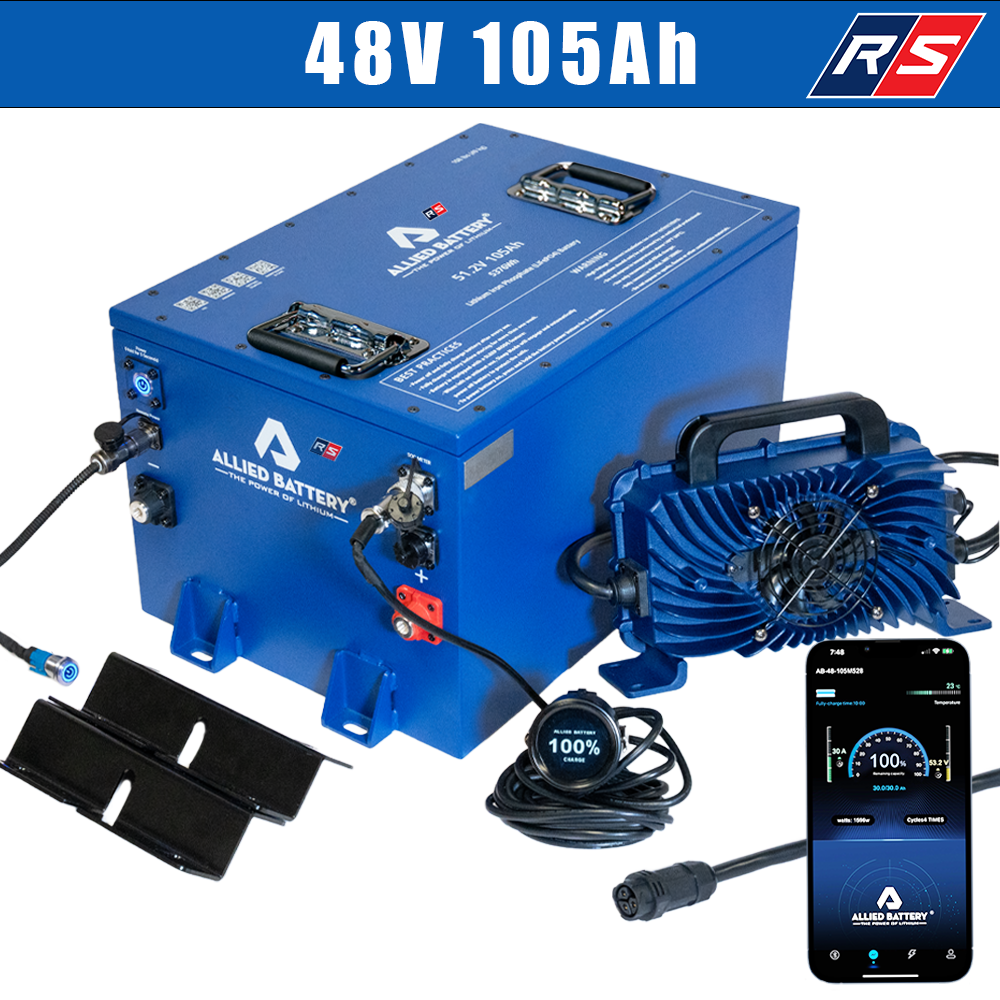 Allied RS Commercial 48V Lithium LiFePO4 Battery Package 105AH - Golf and UTV