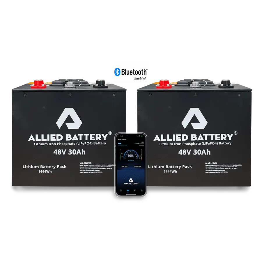 Allied 48V 30AH LiFePO4 Lithium Golf Cart Batteries - Drop-in-Ready
